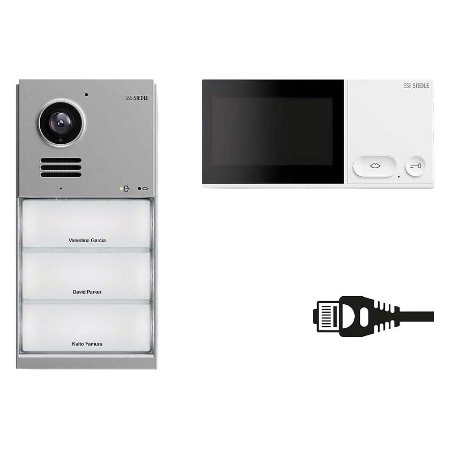Siedle Set LAN Mattchrom IQSL-0 f.Neubau (Kabelgebunden) (210013218-00)