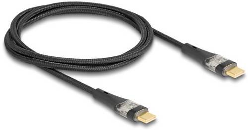 Delock USB-C Kabel USB 2.0 USB-C Stecker, USB-C Stecker 1.00m Schwarz 80763
