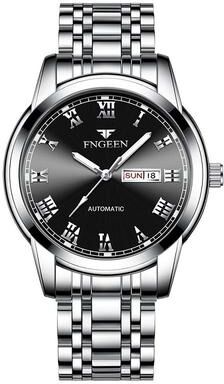 United Mens Quartz Watch With Roman Numeral Watch Dial Luminous Calendar And 30M Water Resistance white Steel Black Surface