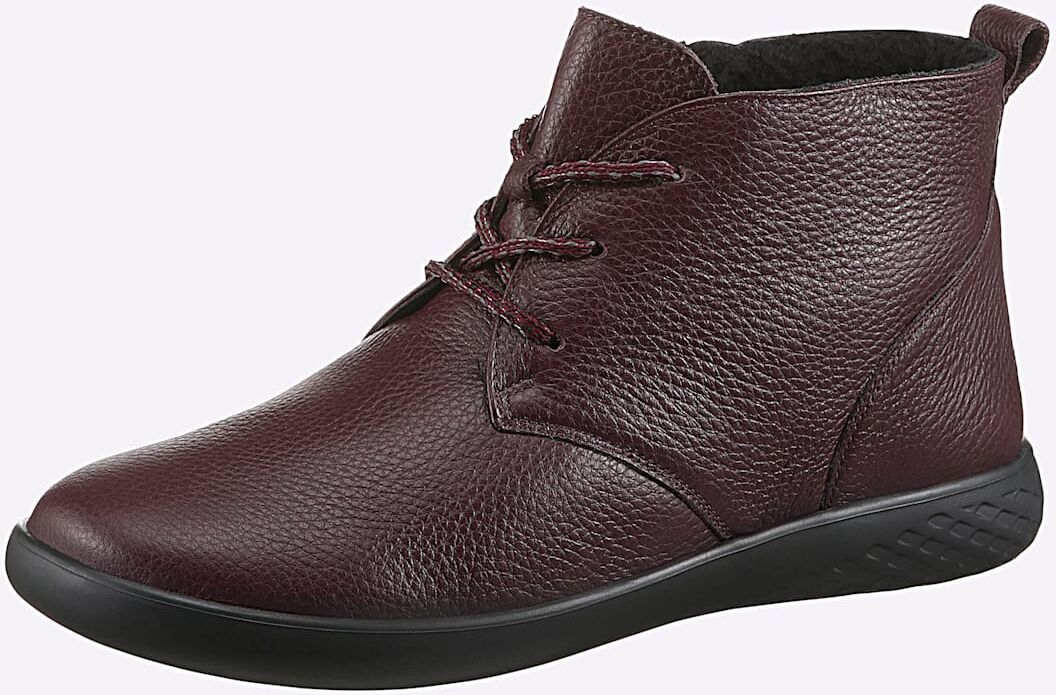 Stiefelette WALDLÄUFER, Damen, Gr. 6, rot (dunkelrot), Glattleder, Rindsleder, Basic, Schuhe Stiefelette dunkelrot 6