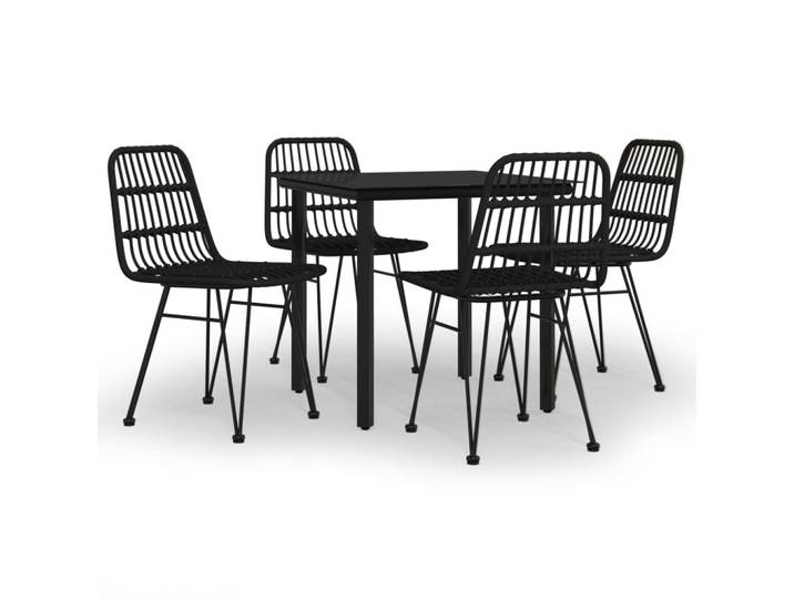 vidaXL 5-tlg. Garten-Essgruppe Schwarz Poly Rattan