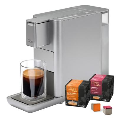 Tchibo Qbo ICONIC Premium Kapselmaschine inkl. 16 Qbo Kaffeekapseln, Grau