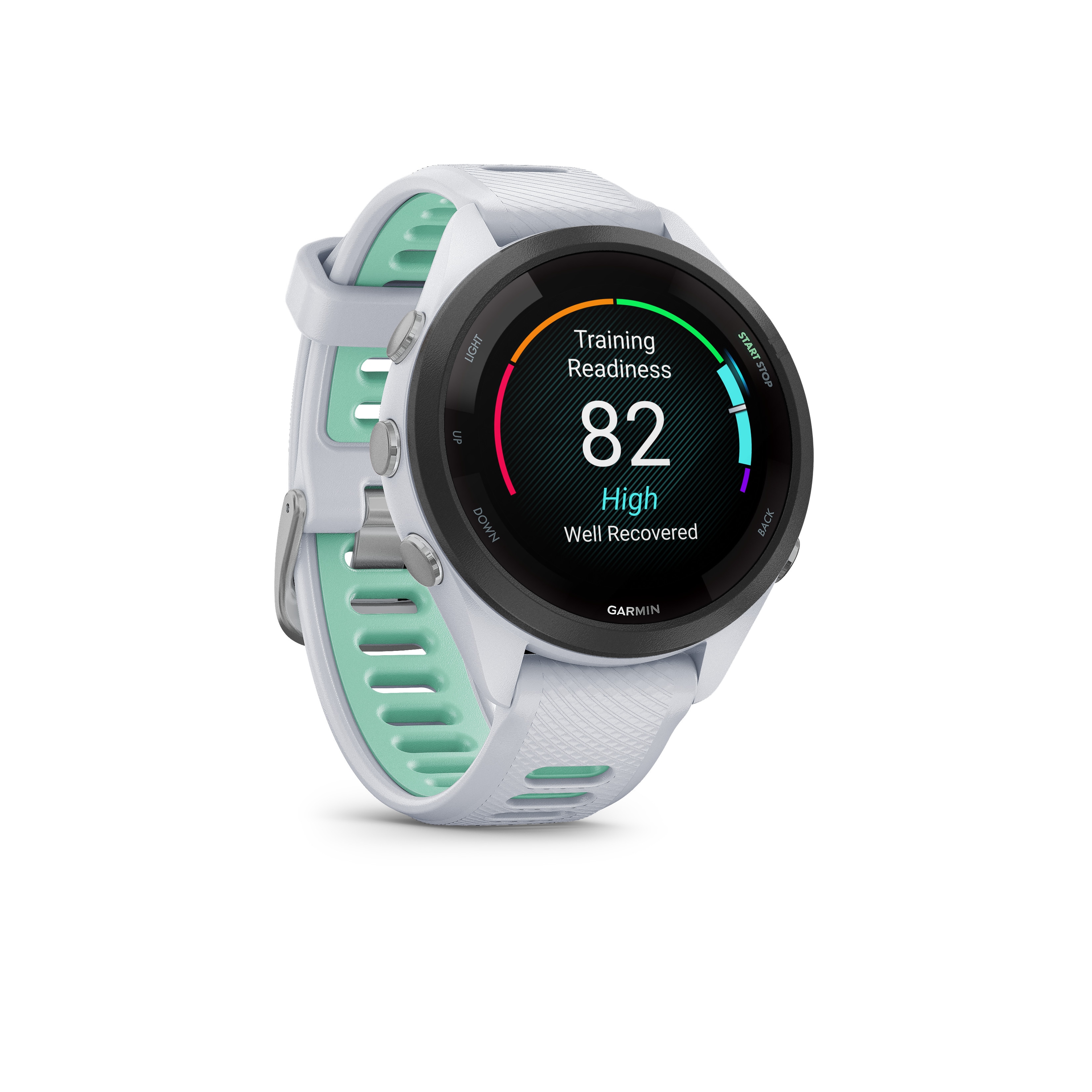 Garmin Forerunner 265S Music 42mm weiß/türkis GPS Sportuhr 010-02810-14