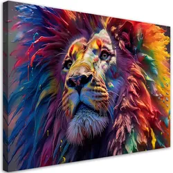 WANDBILD neon löwe afrika ai