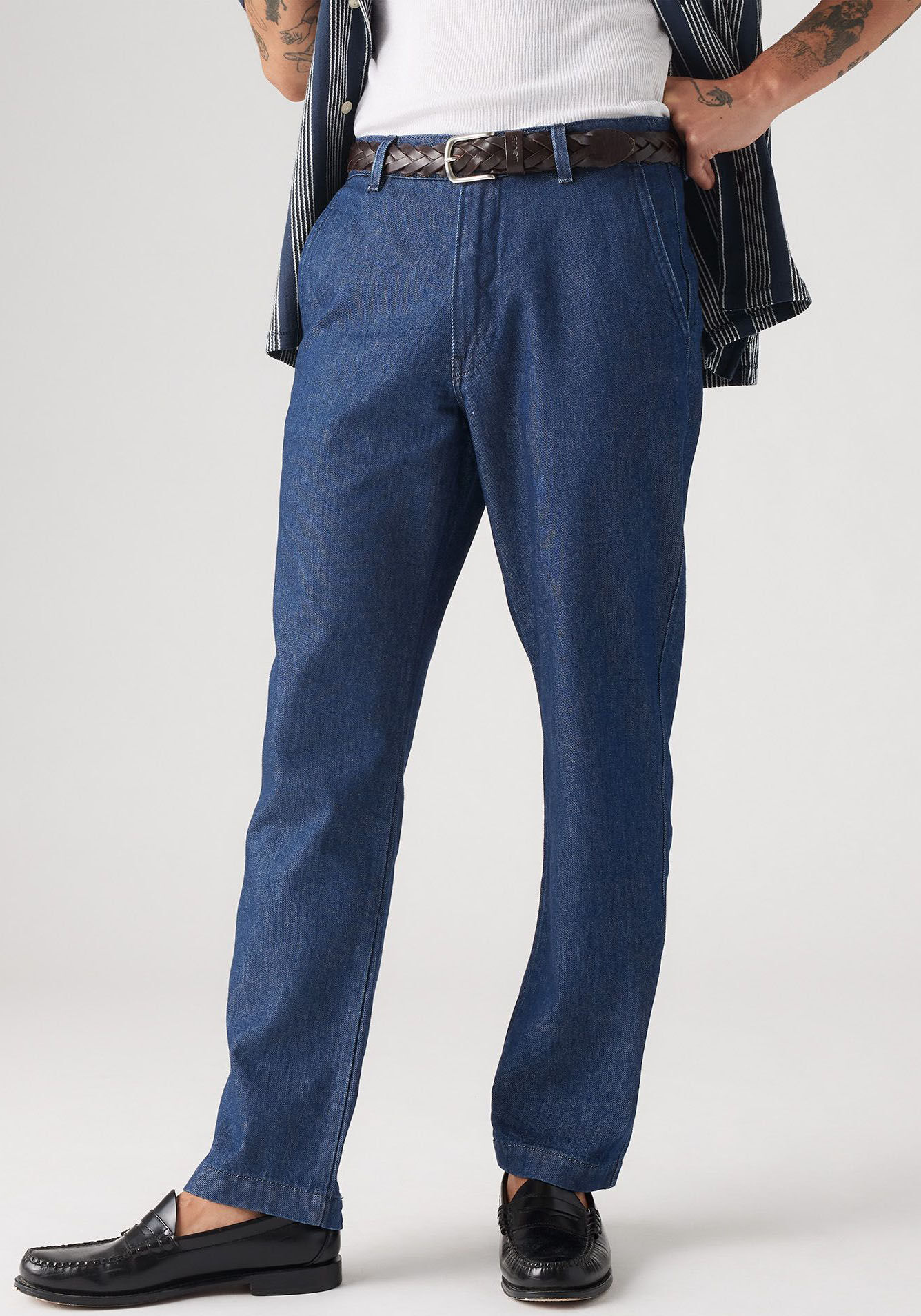 Straight-Jeans LEVI'S "XX CHINO AUTHENTIC STRT", Herren, Gr. 30, Länge 32, blau (half past rinse), Denim/Jeans, Obermaterial: 100% Baumwolle, regular fit lang, Jeans Straight-Jeans, mit weichem Griff half past rinse 30, Länge 32