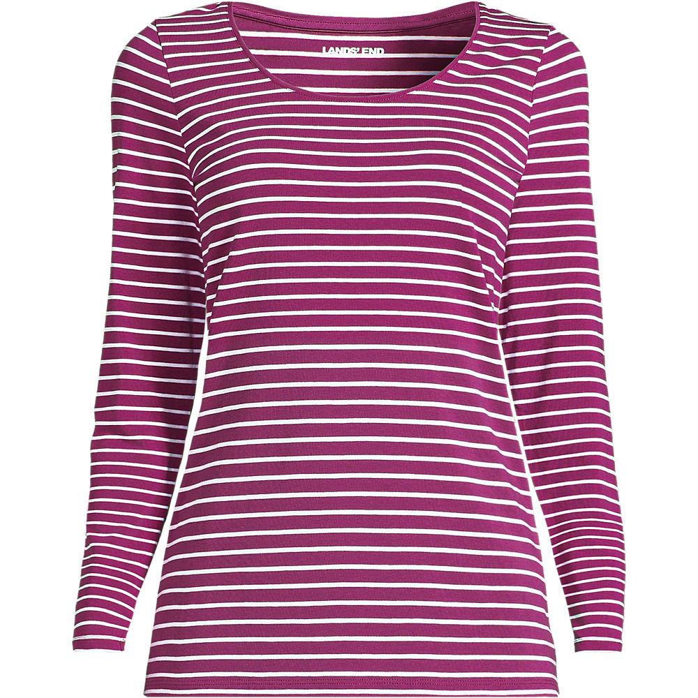 Baumwolle/Modal-Shirt mit Ballett-Ausschnitt für Damen, Damen, size: regular, Rot, Baumwolle Modal, by Lands' End