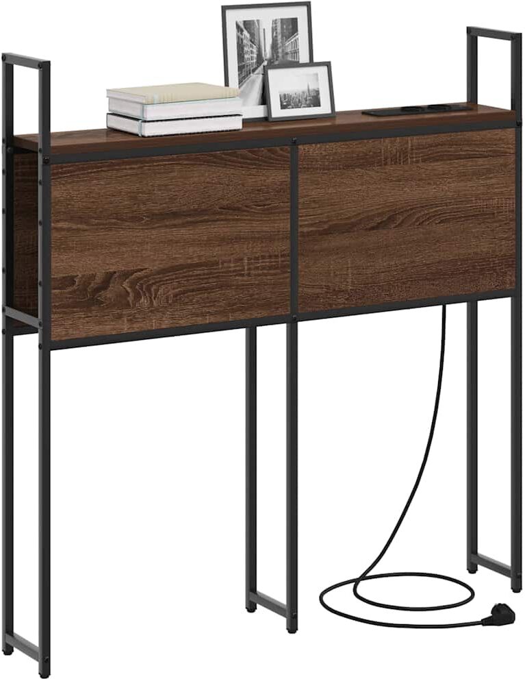 vidaXL Headboard de Rangement avec Station de Charge Chêne marron