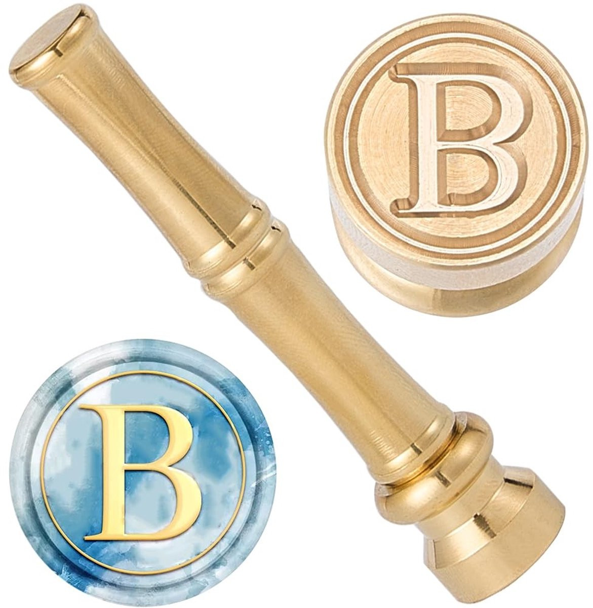 Dailygoods Wasstempel met Letter B, Mini Afdichtstempel voor Kaarten