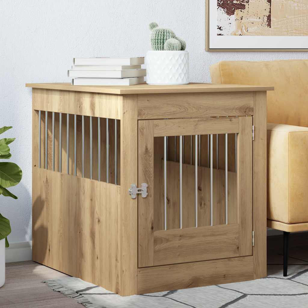 Brayden Studio Dog Crate Furniture Pet Doghouse Dog Kennel Dog Cage Engineered Wood Artisan Oak