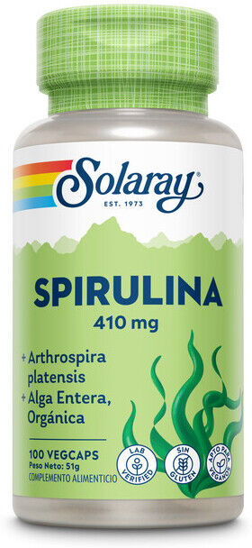 Solaray Spirulina 410 mg 100 Vegetable Capsules