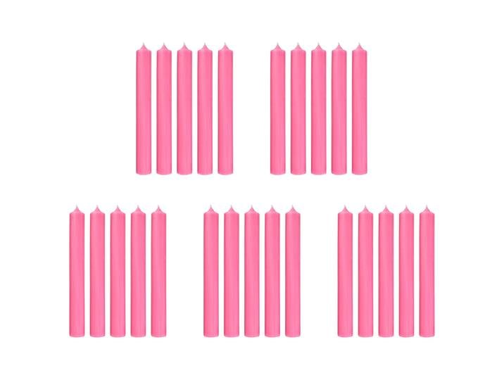 Bougies longues RAINBOW - Lot de 25 18cm Rose
