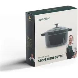 Gladkokken - Cast iron casserole with lid - Deep bottle green - Ø24 cm, Pfanne + Kochtopf, Grün