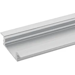 SIGOR Einbauprofil FLACH 12 - für LED Strips bis 1.22cm Breite, mit Seitenflügeln, Länge 200cm SIG-9820801