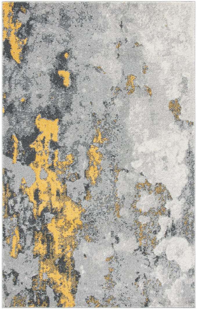 Rio Drury Abstract Area Rug Gray Rectangle 155 x 229 cm