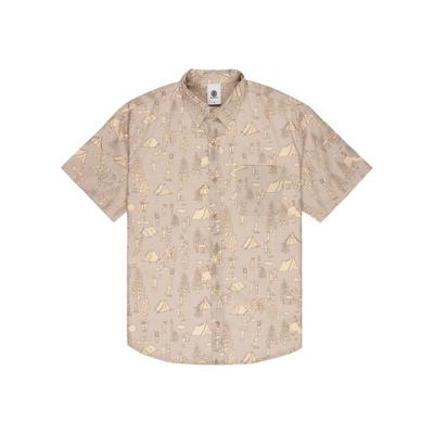 Kurzarmhemd ELEMENT "Regular Classic Printed", Herren, Gr. M, beige (camp), Obermaterial: 100% Baumwolle., Hemden