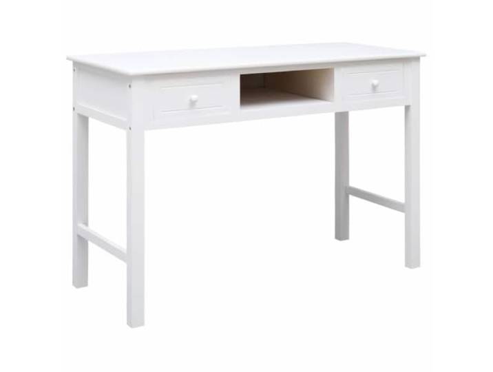 Todiikf Schreibtisch Holz Weiß 110x45x76 cm mit Schubladen Computertisch Kompakter Konsolentisch aus Paulownia und Pappel für Arbeitszimmer & Flur, ideal als Schminktisch oder Ablage.