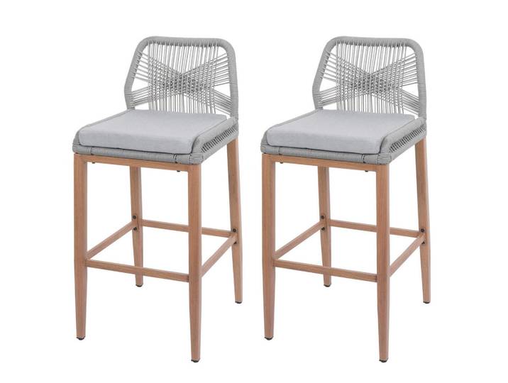 Jamb Barhocker Hellgrau, Metall, 45x101x50 cm, Esszimmer, Barmöbel, Barhocker