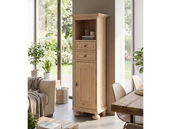 Massives Highboard Bavaria im klassischen Landhausstil – Montierte Lieferung – 3%-Vorkasse-Rabatt