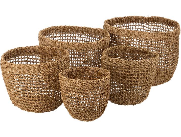 Dekokorb CREATIV HOME Korb , braun, B:40cm H:30cm T:40cm, Geflecht Seegras, Aufbewahrungsboxen, Dekokorb, in natürlicher Optik