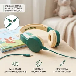Fox & Sheep Kinder Over-Ear Kopfhörer sicher & Kindgerechte Lautstärkebegrenzung