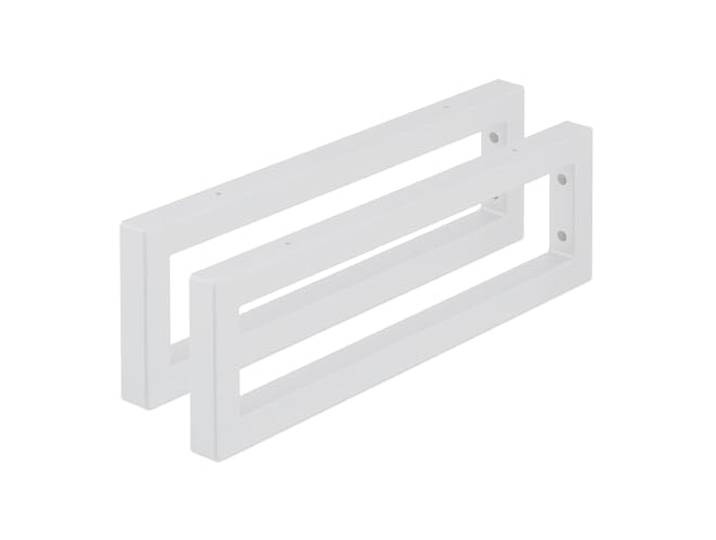 Relaxdays Lot pratique de 2 supports rectangulaires pour étagères murales\, en acier robuste\, 50 cm\, blanc