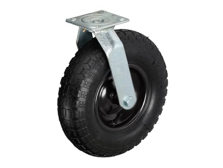 Relaxdays Roue pivotante\, 3.50-6\, pneumatique\, plaque en acier\, roulette charge lourde\, jusqu'à 120 kg\, choix de couleur