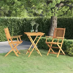 vidaXL 3-tlg. Garten-Essgruppe Klappbar Massivholz Akazie