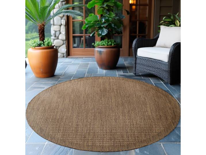 Outdoorteppich AYYILDIZ TEPPICHE GIZA 1410, auch als Läufer und Rund , braun, H:3mm Ø:160cm, Polypropylen, Teppiche, Outdoorteppich, Läufer, In- und Outdoor, Wetterfest, Wasserabweisend, robust