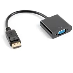 Lanberg AD-0002-BK Videokabel-Adapter 0,2 m VGA (D-Sub) DisplayPort Schwarz