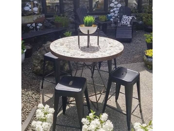 Lot de 8 Tabourets de Bar Industriel Empilables en Métal Noir - YOULUOLI
