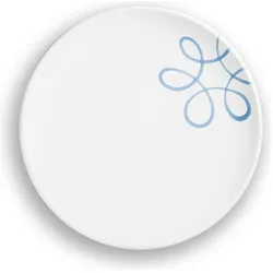 Gmundner Keramik Pur Geflammt Blau, Speiseteller Cup (Ø 25cm), Teller, Blau