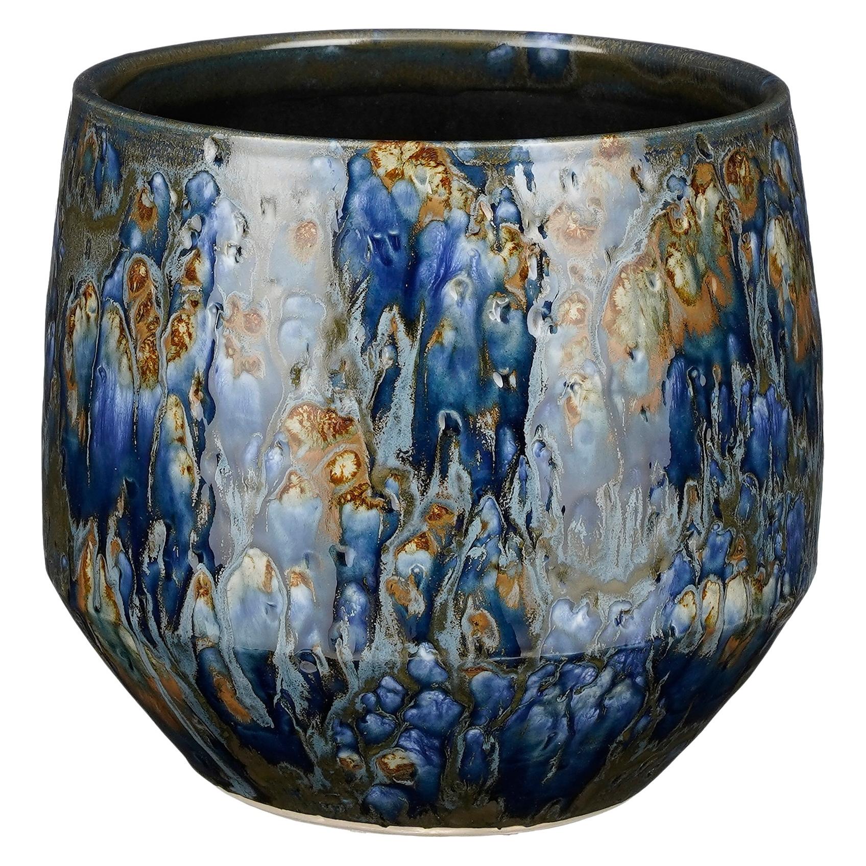 Mica Blumentopf Harris 1138243, Keramik, Ø 20 cm, blau (20 x 18 cm) (1138243)