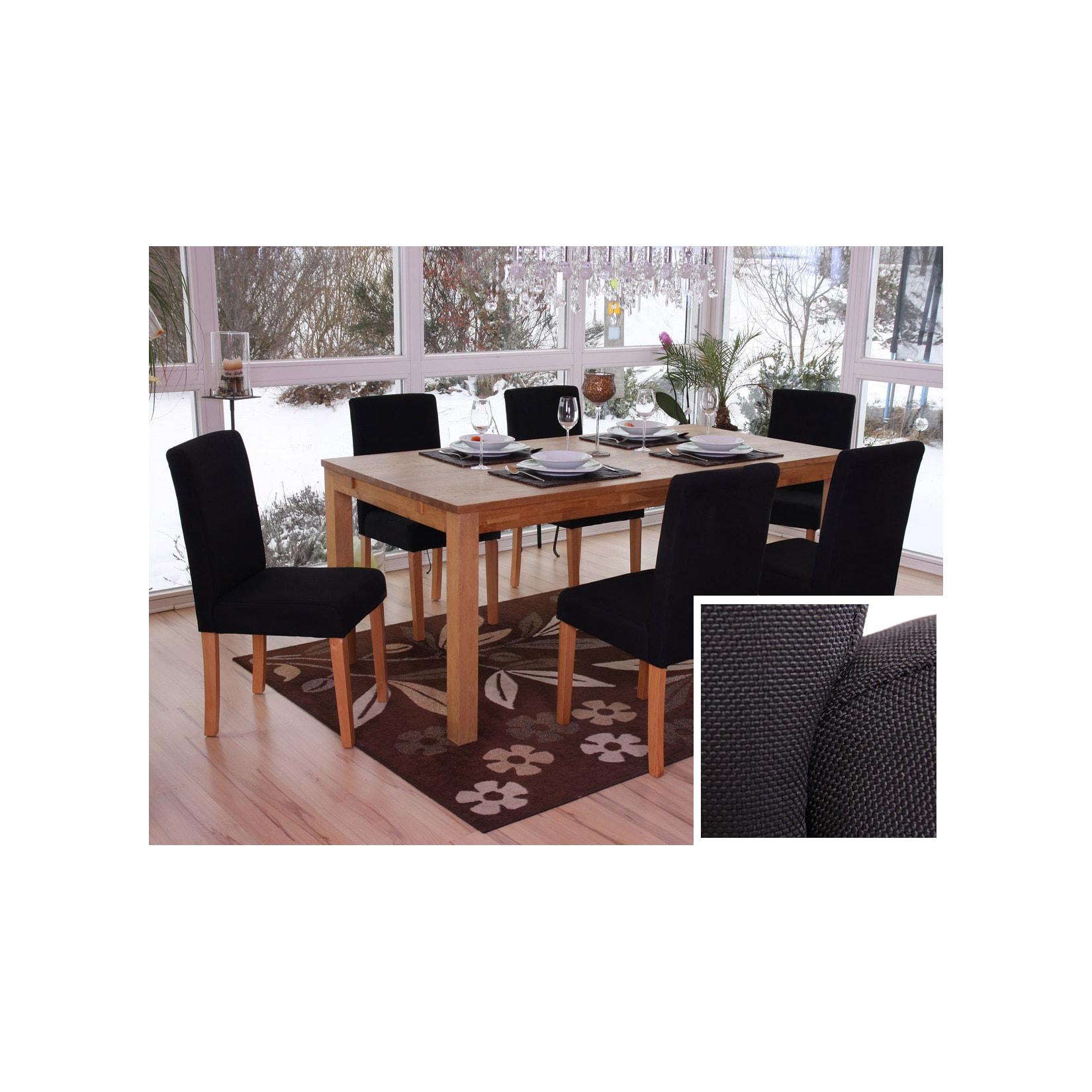 6er-Set Esszimmerstuhl Stuhl Küchenstuhl Littau ~ Textil, schwarz, helle Beine