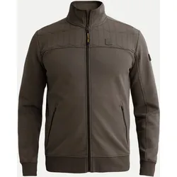 Sweatjacke mit Reißverschluss und Steppmuster Braun 3XL