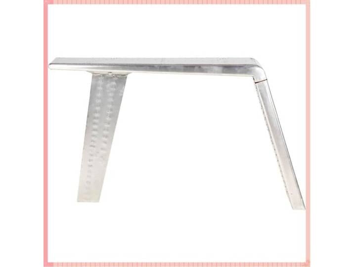 Bureau style avion - Métal - Chambre - Durable - Argenté - 112x50x76 cm