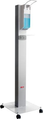 Mobile Hygienestation Manuflex Proficlean M, modular, B 400 x T 400 x H 1295 mm, Stahl, lichtgrau RAL 7035