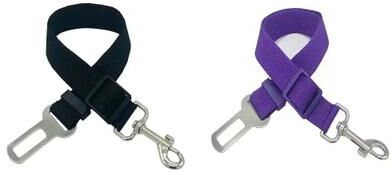 Useful Little Things Universal Adjustable Car Safety Seatbelt Tether For Dogs And Cats purple Black