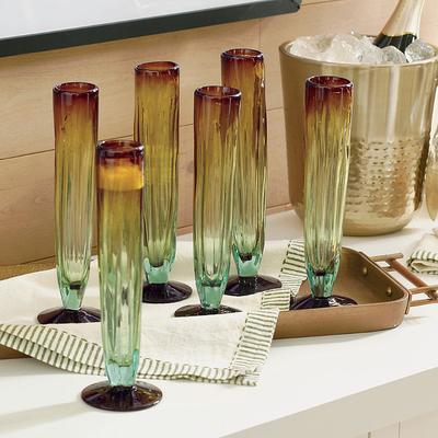 Fluted Champagne Glass, Set Of Six - Grandin Road