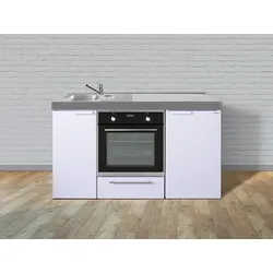 Stengel Küchen Kitchenline MKB 150 weiß - ohne Kochfeld links, Becken rechts