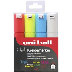 uni-ball Kreidemarker Uni Chalk PWE-8K 8mm sortiert VE=4 Stück