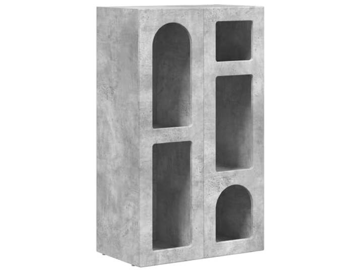 GFMGUEMV Sideboard Anrichte Betongrau 59x35x100,5 cm Holzwerkstoff Moderner Schrank, Esszimmer, Wohnzimmer, fleckenresistent, pflegeleicht, langlebig