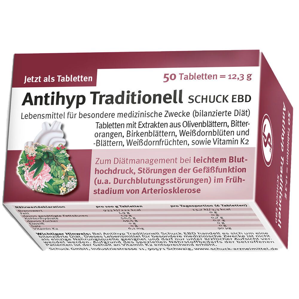 Antihyp Traditionell Schuck ebd Tabletten 50 St