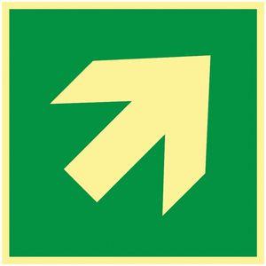 Abtec Hinweisschild ISO 7010 E006, Kunststoff, 15 x 15 cm, nachleuchtend, Richtungspfeil