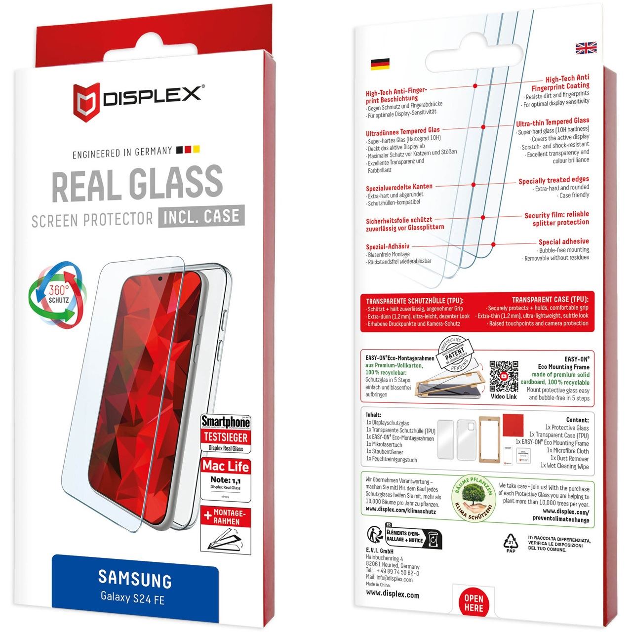 E.V.I DISPLEX REAL GLASS + CASE SAMSUNG GALAXY S24 FE