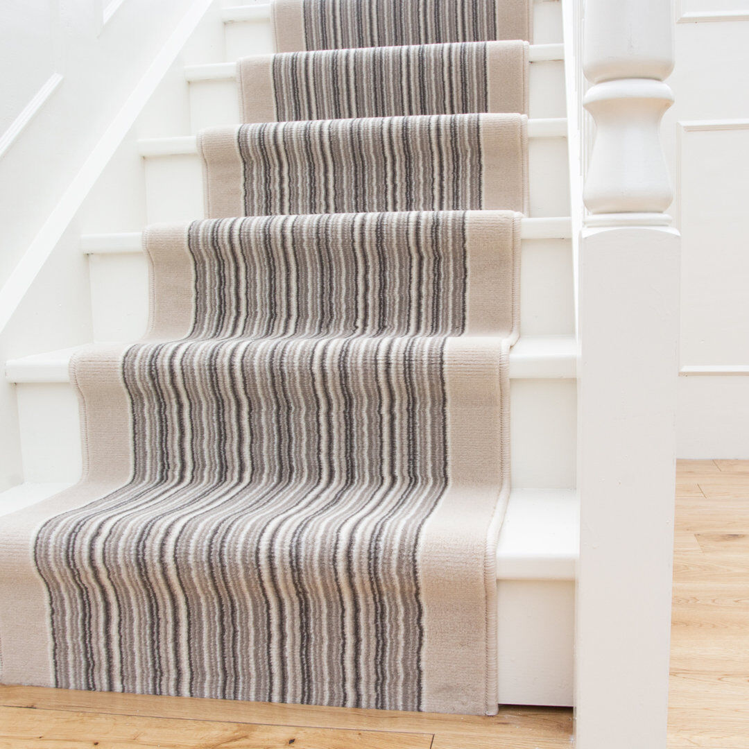 17 Stories Aniceto Striped Area Rug Cream 70cm x 1230 cm