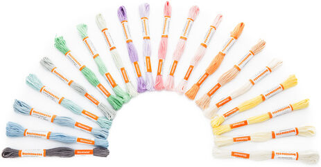 buttinette Qualitäts-Sticktwist "Pastell", Inhalt: 20 Strängchen à 8 m