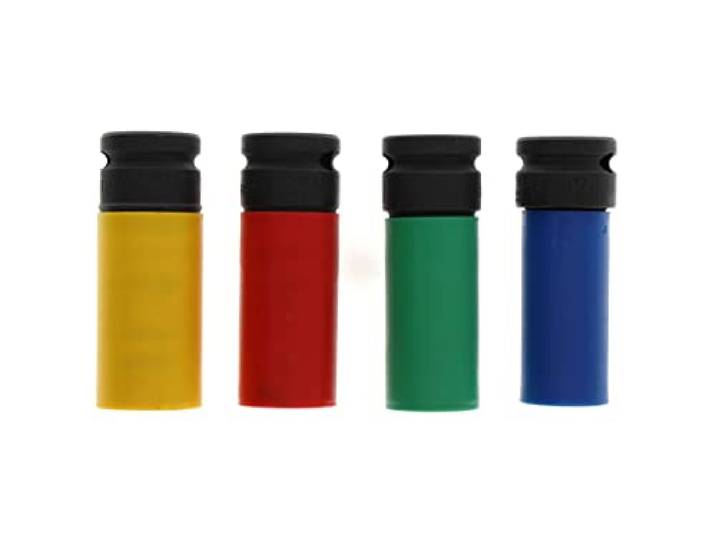 GEDORE Jeu de douilles impact avec gaine protectrice\, 4 pièces\, Douilles avec entraînement 1/2\ 12\,5 mm\, 6 pans\, Tailles 17\, 19\, 21 et 22 mm\, Voiture\, K19 LS-004