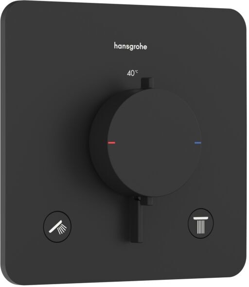 Hansgrohe Ecostat Comfort Q Thermostat 33713670 Unterputz, für 2 Verbraucher, 24 l/min, schwarz matt