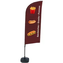 SHOWDOWN Displays Showdown Beachflag - Komplett-Set - Snacks Deutsch - Braun/Schwarz