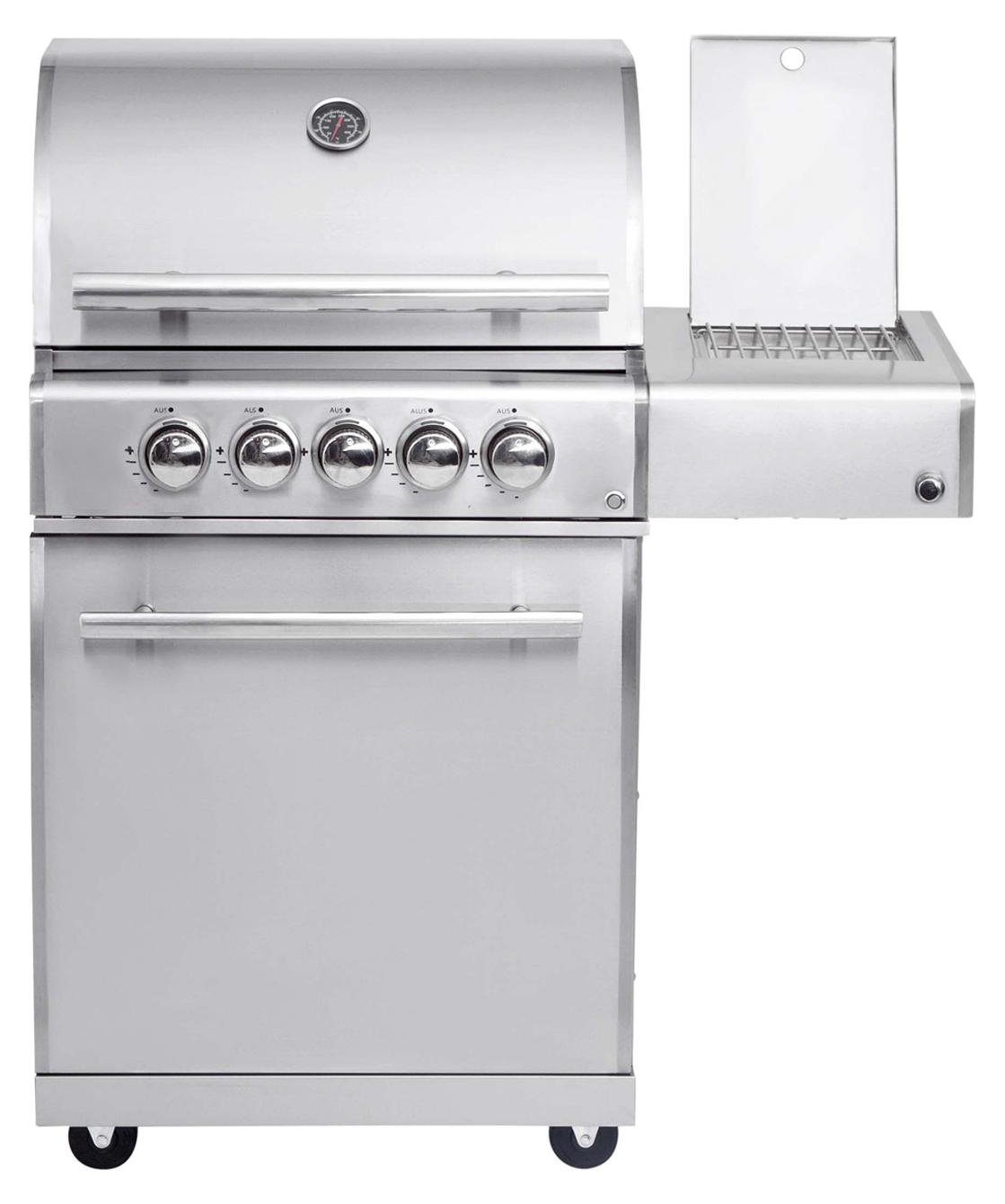 ALLGRILL Gasgrill CHEF M Edelstahl Modular Grundmodell 3 Brenner, Seitenkocher, Backburner (500903)